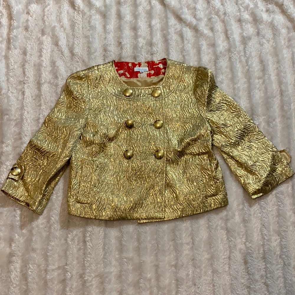 Good pea coat shoshanna size 4 button up 3/4 length sleeve with pockets